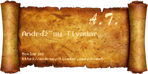 Andrásy Tivadar névjegykártya