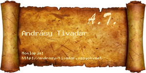 Andrásy Tivadar névjegykártya